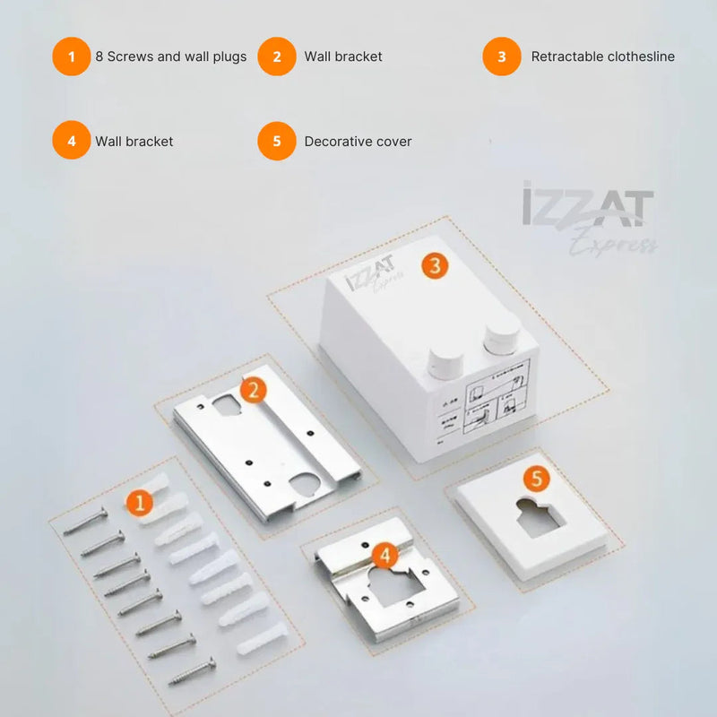Varal Retrátil de Aço inox SteelLine Retrátil - Resistente à Corrosão, Perfeito para Ambientes Externos
