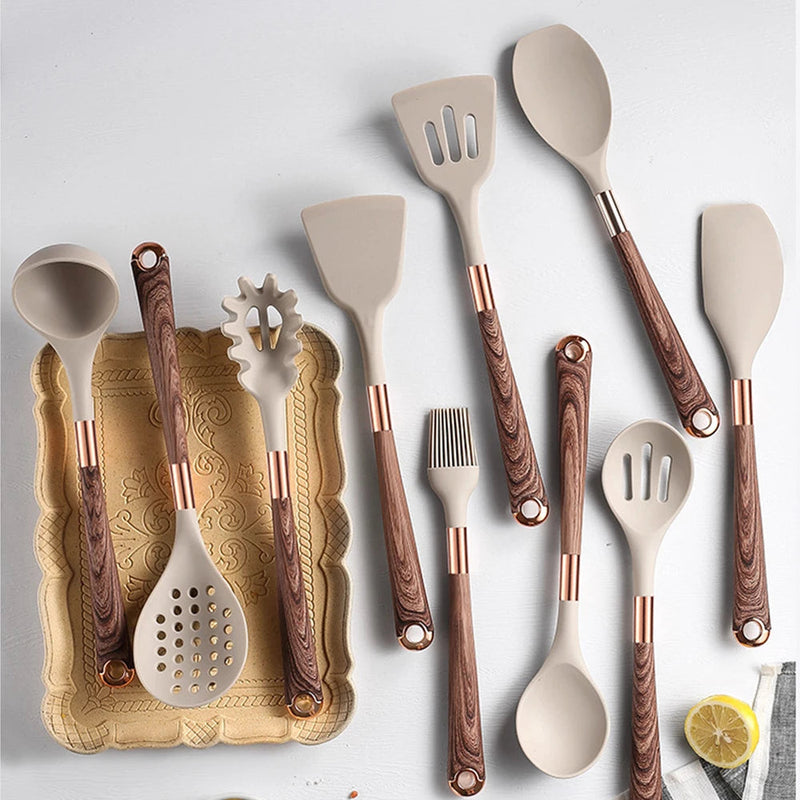 Kit 10 utensílios de cozinha Supreme Taste Tools - Prolongue a Vida Útil das Suas Panelas com Design Sofisticado