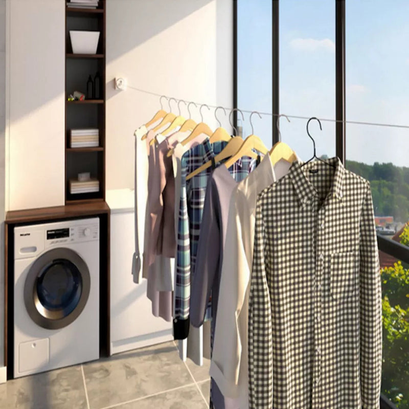 Varal Retrátil de Aço inox SteelLine Retrátil - Resistente à Corrosão, Perfeito para Ambientes Externos