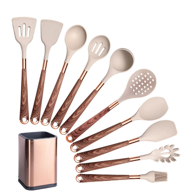 Kit 10 utensílios de cozinha Supreme Taste Tools - Prolongue a Vida Útil das Suas Panelas com Design Sofisticado