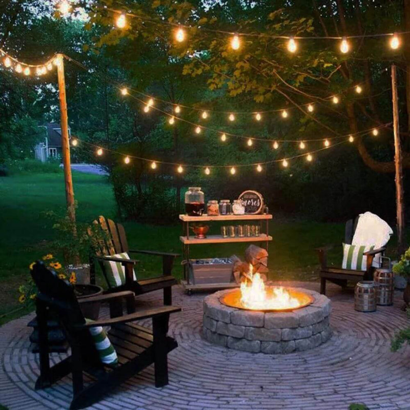 Varal de Luzes LumíneaHera com Lâmpadas Bivolt - Perfeita para sua área externa, varanda, jardim e eventos, com Luzes amarelas e À prova d'Água.