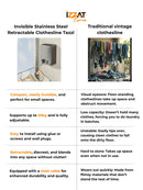 Varal Retrátil de Aço inox SteelLine Retrátil - Resistente à Corrosão, Perfeito para Ambientes Externos