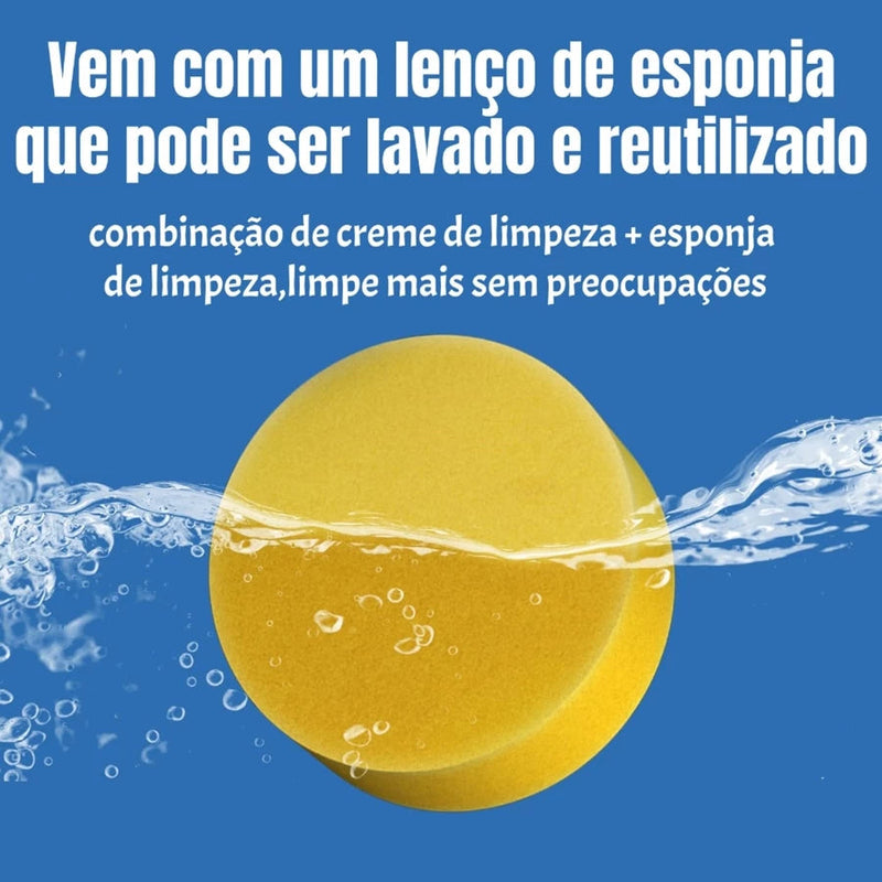 Creme de Limpeza  para calçados CleaningCream [O ORIGINAL] + Esponja Mágica – Limpeza que renova e protege, prolongando a vida e a beleza dos seus calçados