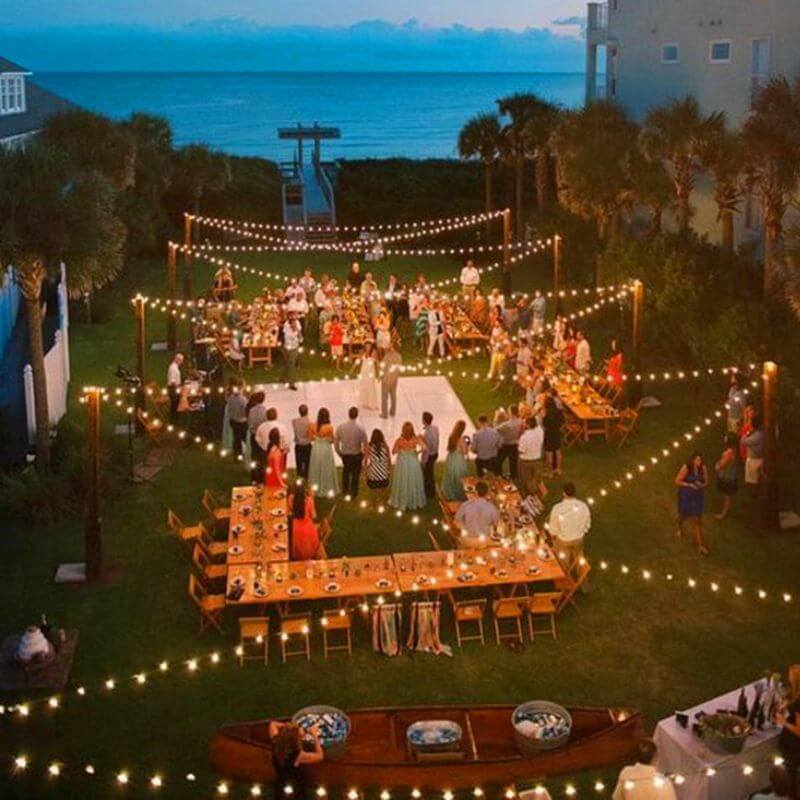 Varal de Luzes LumíneaHera com Lâmpadas Bivolt - Perfeita para sua área externa, varanda, jardim e eventos, com Luzes amarelas e À prova d'Água.