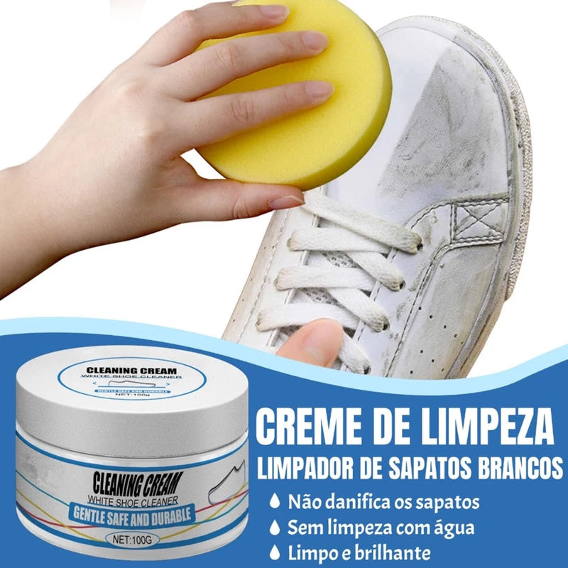 Creme de Limpeza  para calçados CleaningCream [O ORIGINAL] + Esponja Mágica – Limpeza que renova e protege, prolongando a vida e a beleza dos seus calçados