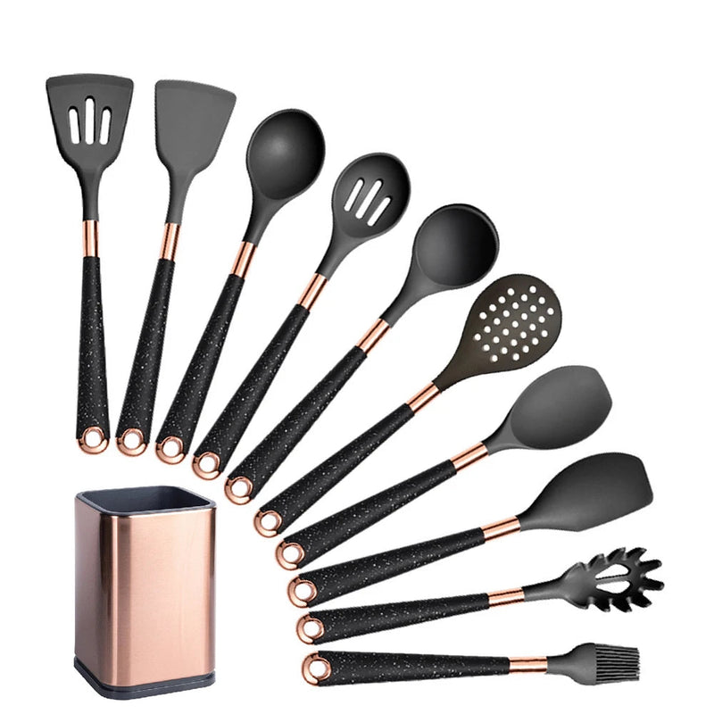 Kit 10 utensílios de cozinha Supreme Taste Tools - Prolongue a Vida Útil das Suas Panelas com Design Sofisticado